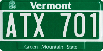 VT license plate ATX701