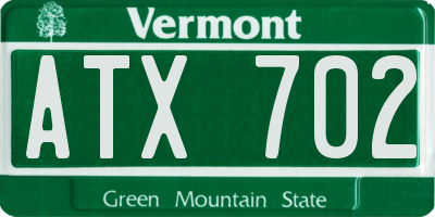 VT license plate ATX702