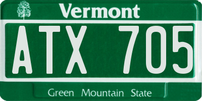 VT license plate ATX705