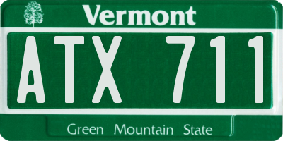 VT license plate ATX711