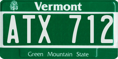 VT license plate ATX712