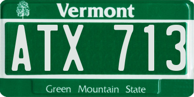 VT license plate ATX713