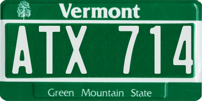 VT license plate ATX714