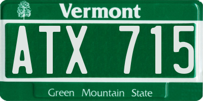 VT license plate ATX715