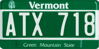 VT license plate ATX718