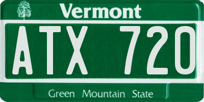VT license plate ATX720