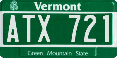 VT license plate ATX721