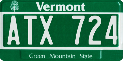 VT license plate ATX724