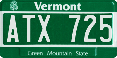VT license plate ATX725