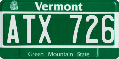 VT license plate ATX726