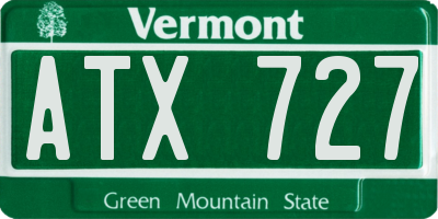 VT license plate ATX727