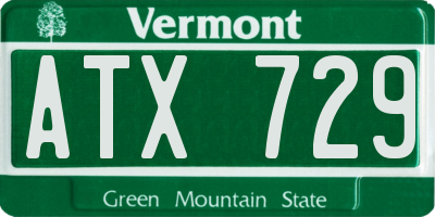 VT license plate ATX729