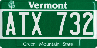 VT license plate ATX732