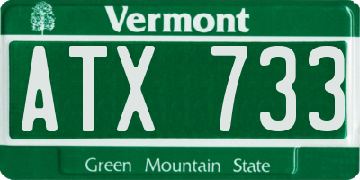 VT license plate ATX733