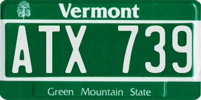 VT license plate ATX739
