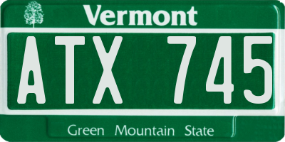 VT license plate ATX745