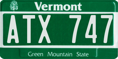 VT license plate ATX747