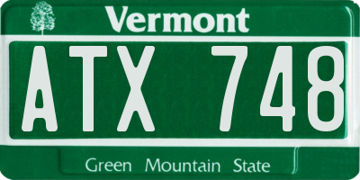VT license plate ATX748