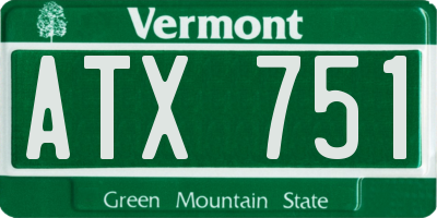 VT license plate ATX751