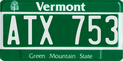 VT license plate ATX753