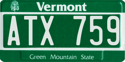 VT license plate ATX759