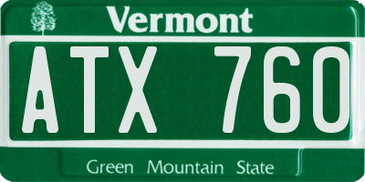 VT license plate ATX760