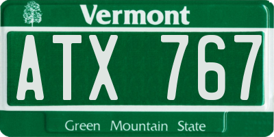 VT license plate ATX767