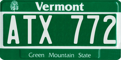 VT license plate ATX772