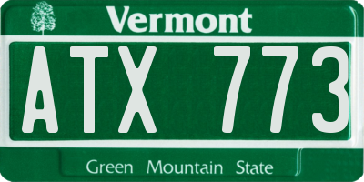 VT license plate ATX773
