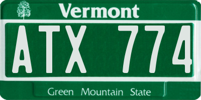 VT license plate ATX774