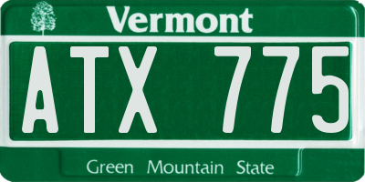 VT license plate ATX775