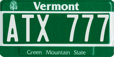 VT license plate ATX777