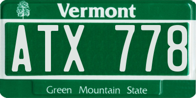 VT license plate ATX778