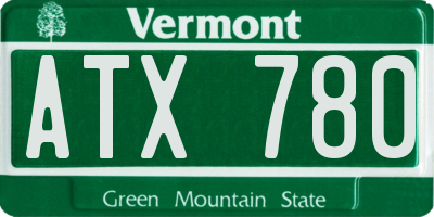 VT license plate ATX780