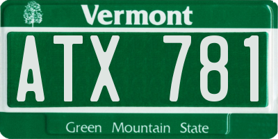 VT license plate ATX781