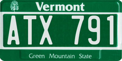 VT license plate ATX791