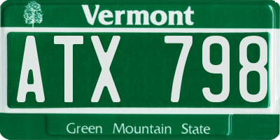 VT license plate ATX798