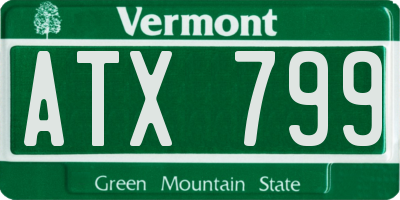 VT license plate ATX799