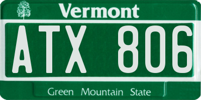 VT license plate ATX806