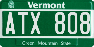 VT license plate ATX808