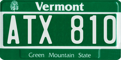 VT license plate ATX810