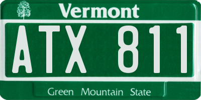 VT license plate ATX811