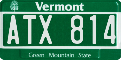 VT license plate ATX814