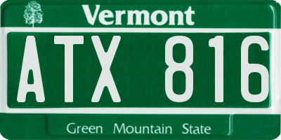 VT license plate ATX816