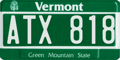 VT license plate ATX818