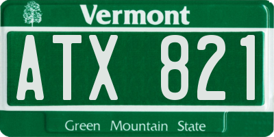 VT license plate ATX821