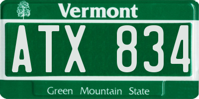 VT license plate ATX834