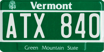 VT license plate ATX840