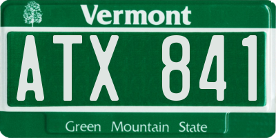VT license plate ATX841