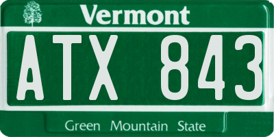 VT license plate ATX843